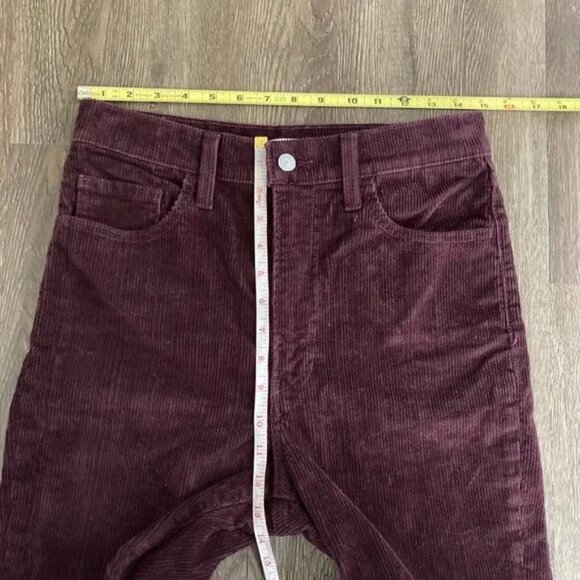 Levi's Ribcage Boot High Waist Corduroy Pants In Malbec 29 x 32 - Picture 10 of 13